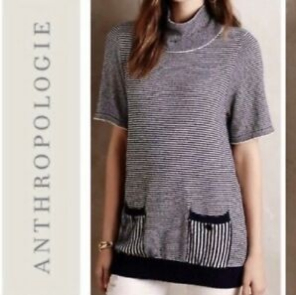Moth Anthropologie  Striped Margate Mock pullover